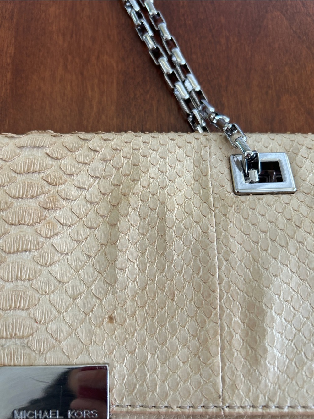 Michael Kors Collection Beige Python Chain Shoulder Bag 🐍✨ - Picture 3 of 6